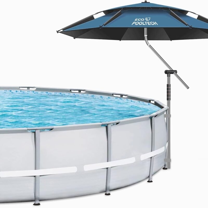 Above Ground Pool Umbrellas, Outdoor Pool Sunshade for Oval or Rectangular Swimming Pools, Multi-functional Patio Umbrella for Garden, Must have Pool Accessories