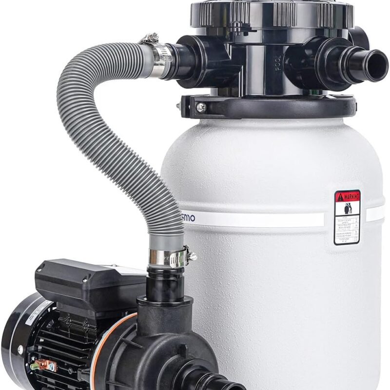 10" Sand Filter System for Above Ground Pools with Six Way Valve and 2220GPH Pool Pump Easy to Use for Water Circulation