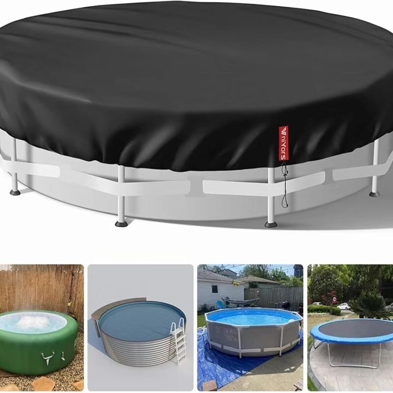 18 Ft Round Winter Pool Cover, Heavy Duty Thickened 420D Pool Covers for Above Ground Pools, Cold-Resistant and Tear-Resistant Above Ground Pool Cover