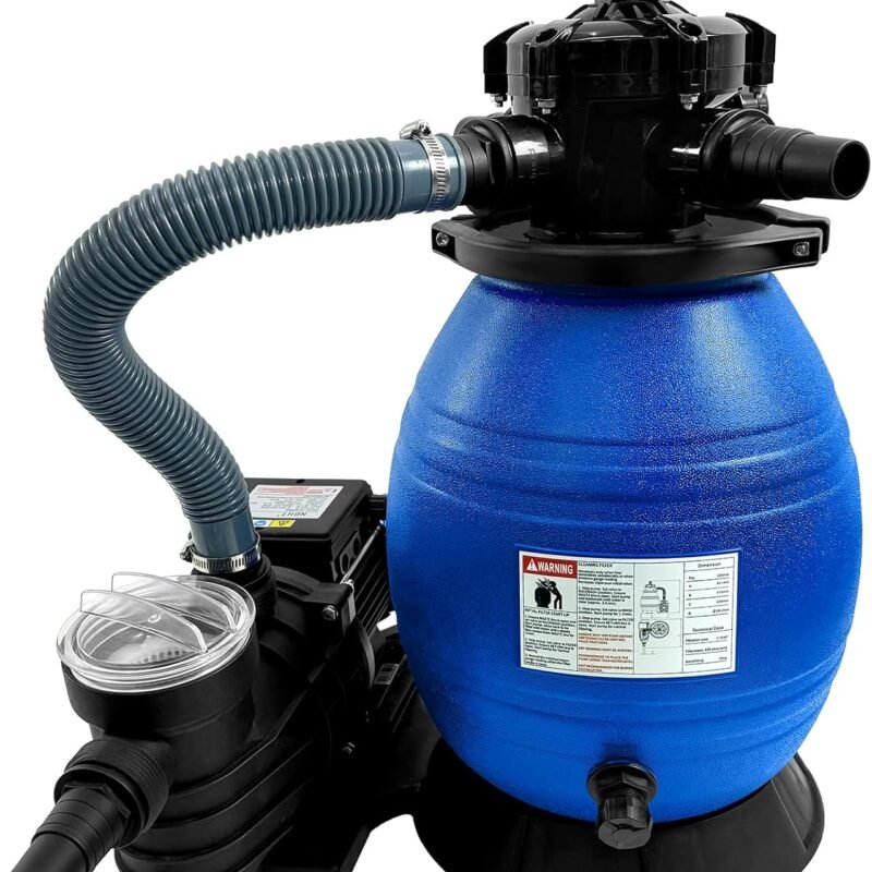 13 Inch Sand Filter Pump for Above Ground Pool Complete System 3/4 HP Pool Pump,3648 GPH High-Flow Suitable for Swimming Pools up to 12000 Gallons with 6-Way Multi-Port Valve and Strainer Basket