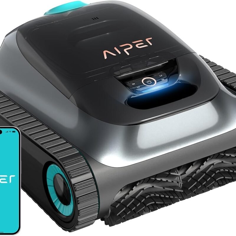 (2025 Upgrade) Aiper Scuba S1 Robotic Pool Cleaner, Wall & Waterline Cleaning, Double Filtration, Extended 180-Min Battery Life, Smart Navigation, App Support, OTA Upgrade