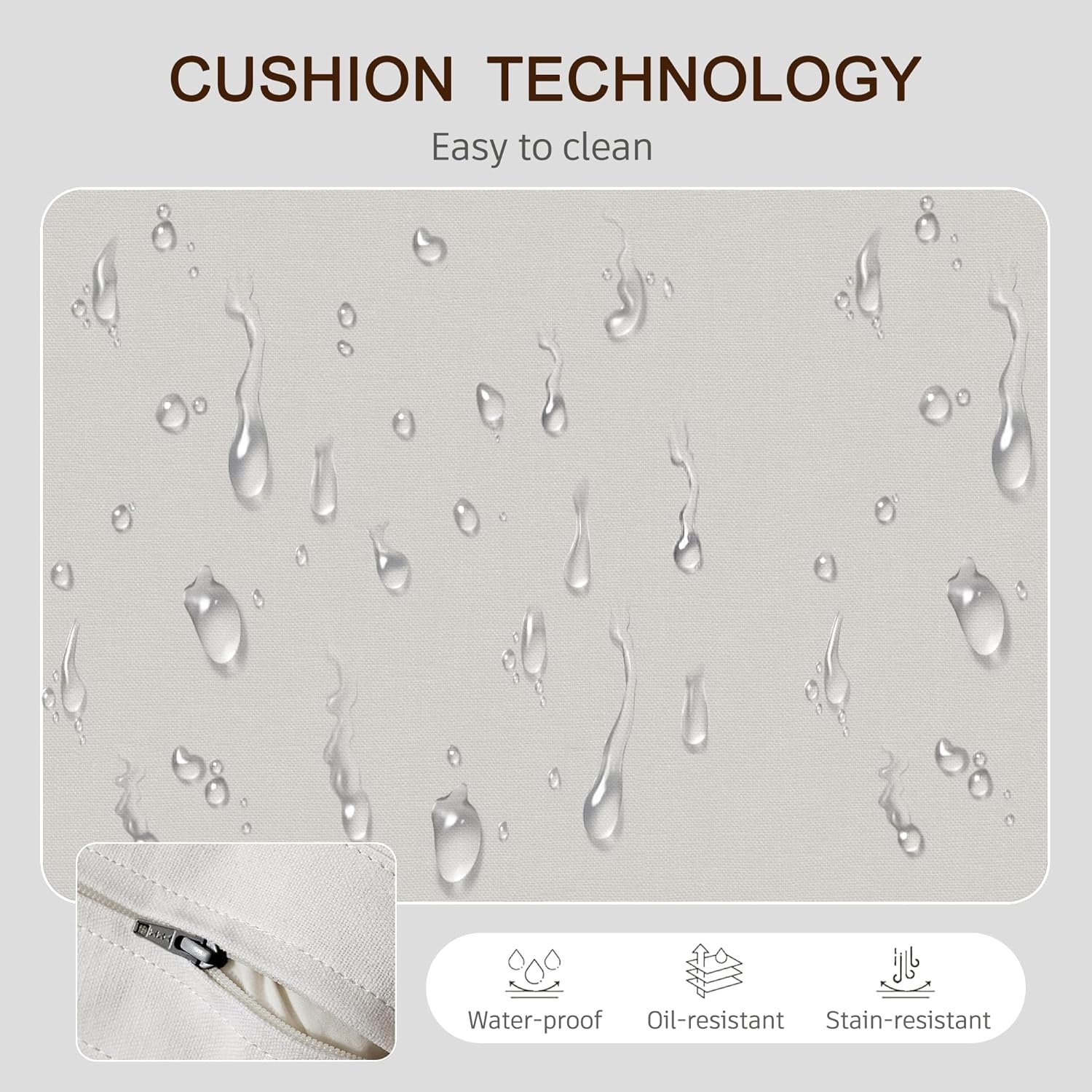 3 Pieces Glider Rocking Chairs, Outdoor Swivel Rocker Chairs with Thick Cushion, Patio Bistro Furniture Set with Side Table, Rope Conversation Sets for Porch Balcony Backyard Deck, Beige Cushions - Image 6